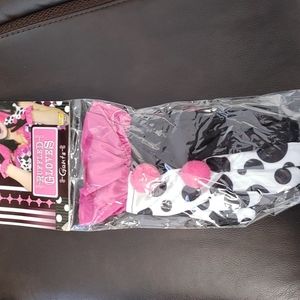 HARLEQUIN RUFFLED PINK/BLK GLOVES